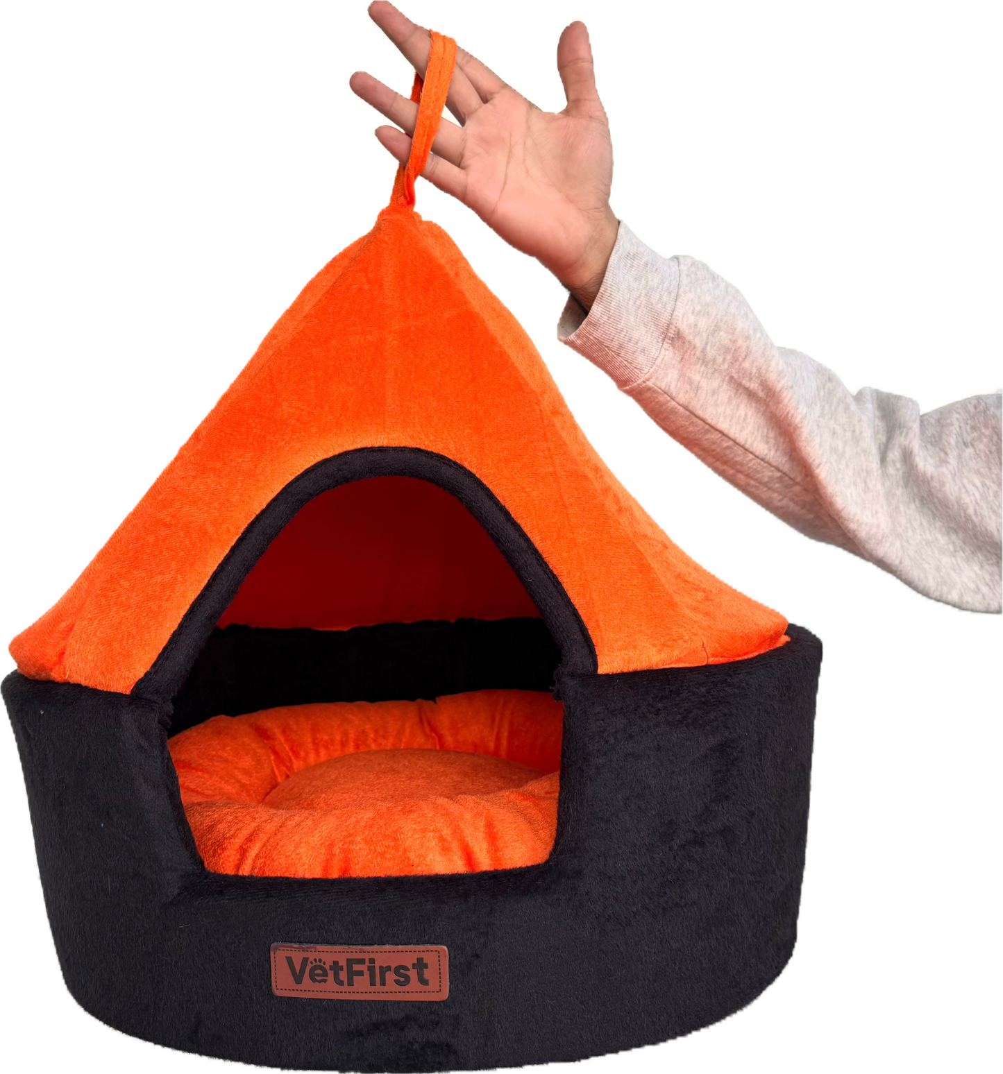2-in-1 Convertible Pet Bed for Small Dogs – Hooded Hut & Open Bed