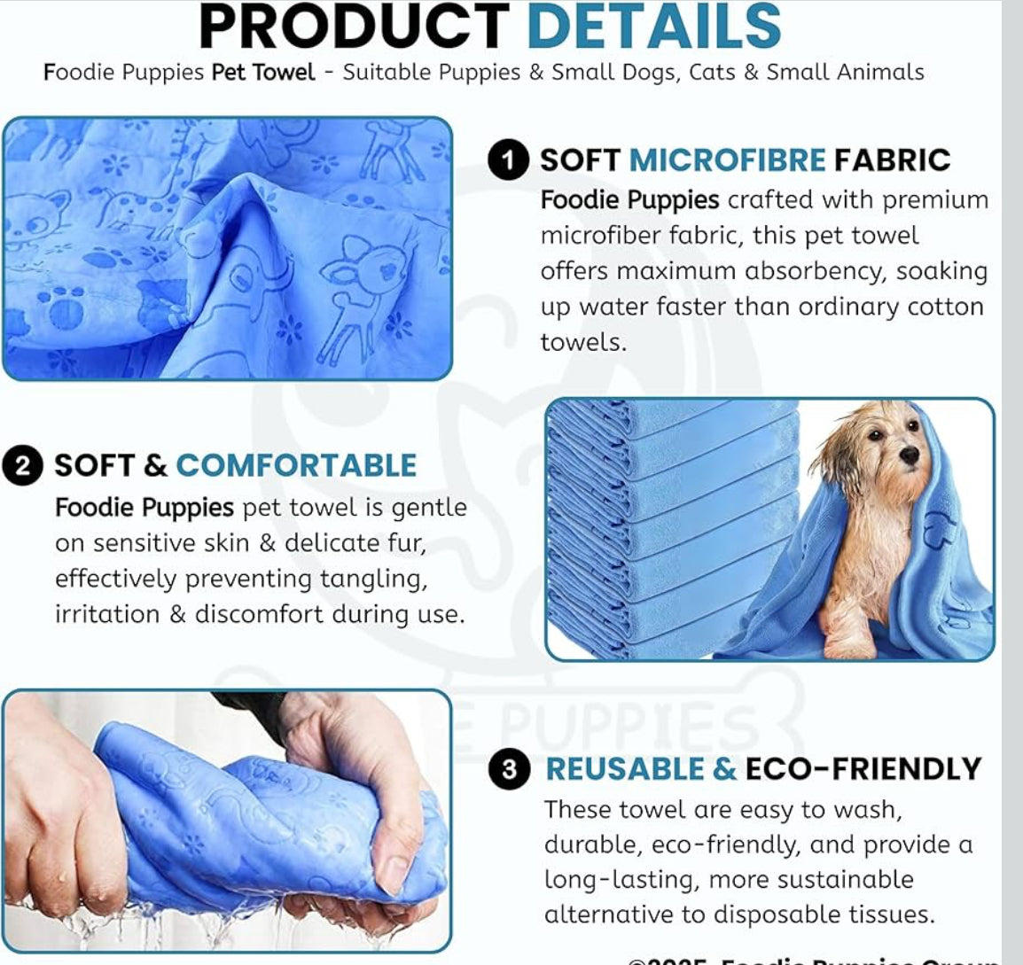 Quick-Dry Microfiber Pet Towel with Storage Case | Ultra Absorbent, Soft & Reusable for Dogs & Cats