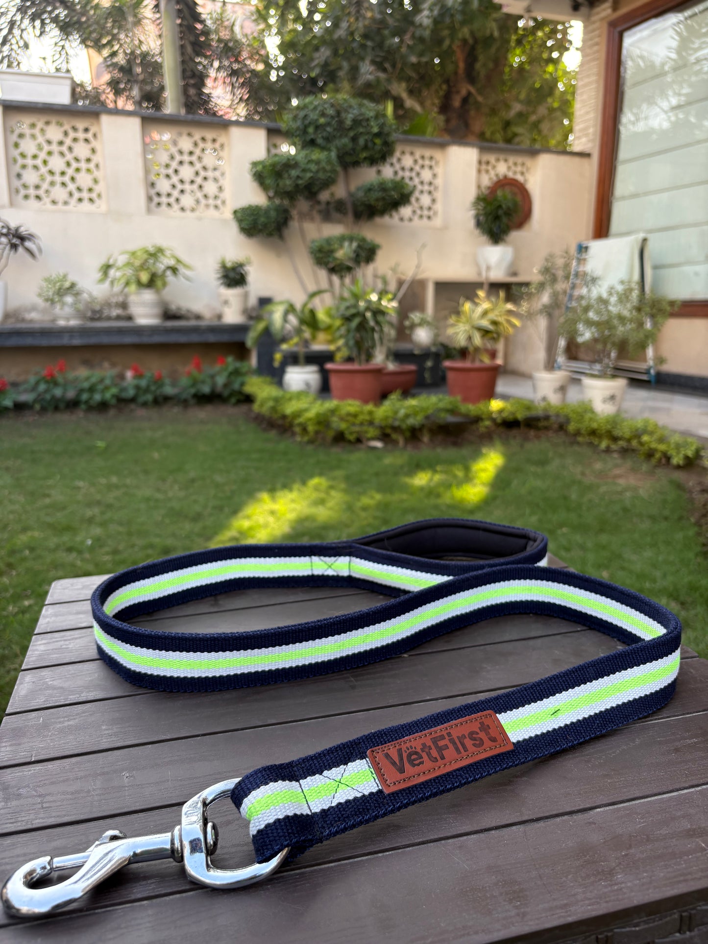 VetFirst Reflective Nylon Dog Leash with Padded Handle & Heavy-Duty Metal Clip – For Medium & Large Dogs