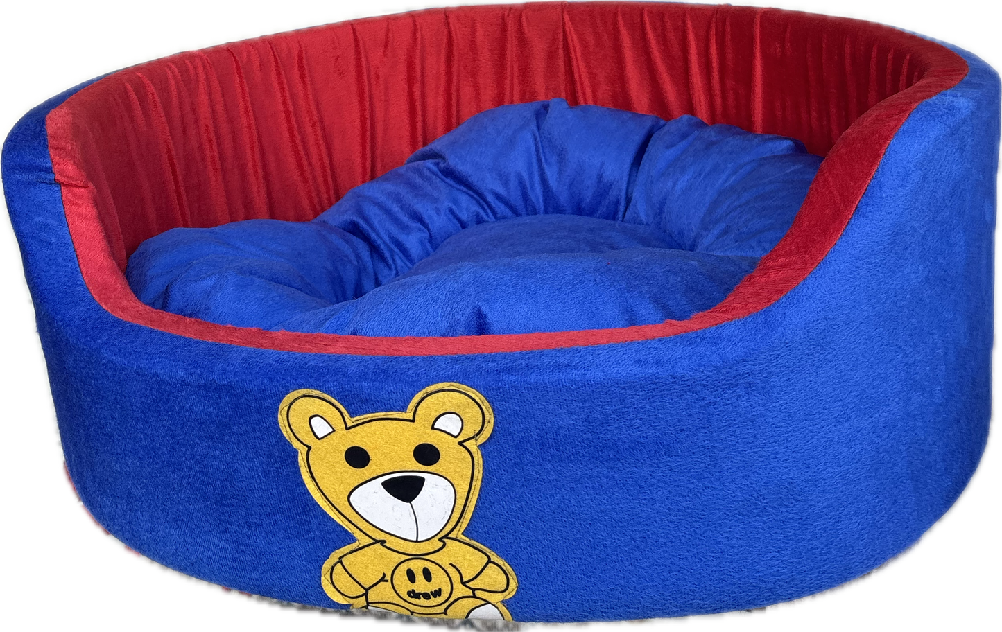 Plush Bolster Dog Bed for Medium Dogs – Soft & Supportive Lounger
